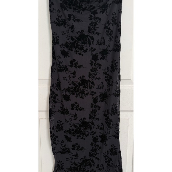 Y2K Style Black Sheer Floral Burnout Lace Midi Slip Dress Goth Prom whimsy XL - Picture 3 of 14